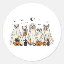 Autocollant Halloween Chiens Fantômes