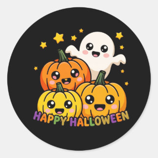 Autocollant Halloween Citrouille et Fantôme Mignon