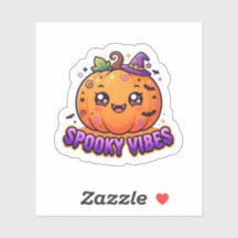 Autocollant Halloween Citrouille Mignonne