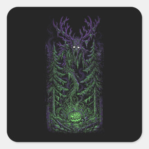 Autocollant Halloween Créature de la Forêt Wendigo