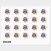 Autocollant Halloween de chouette vampire mignon (Feuille)