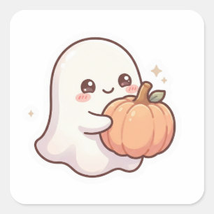 Autocollant Halloween de fantôme Kawaii mignon ave
