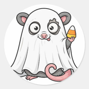 Autocollant Halloween de Possum Fantôme Mignon
