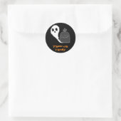 Autocollant Halloween Fantôme Effrayant avec Tombe (Sac)