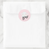 Autocollant Halloween Fantôme Rose (Sac)