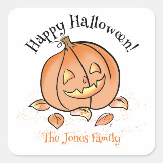 Autocollant Halloween personnalisé Citrouille Jack