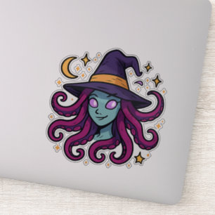 Autocollant Halloween Sorcière Cheveux Tentacules