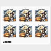 Autocollant Halloween Sorcière Chien Mignon (Feuille)