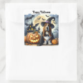 Autocollant Halloween Sorcière Chien Mignon (Sac)