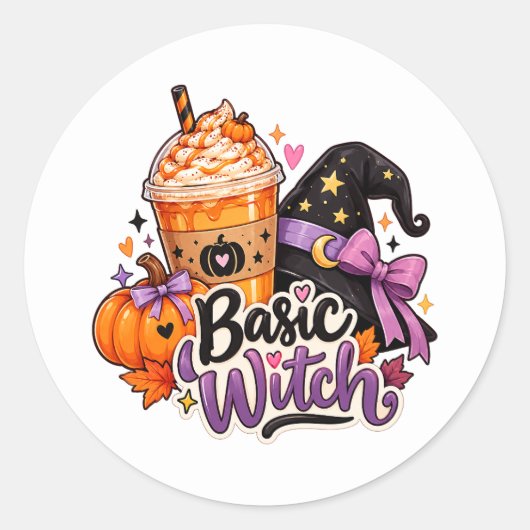 Autocollant Halloween Tendance Basic Witch Pumpkin (Devant)
