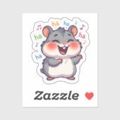 Autocollant Hamster qui Rit (Feuille)