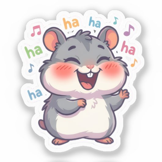 Autocollant Hamster qui Rit (Recto)