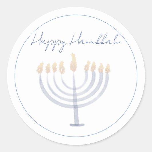 Autocollant Hanoukka | Menorah | Arrondi (Devant)