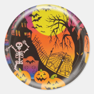 Autocollant hanté par Halloween heureux de Chambr