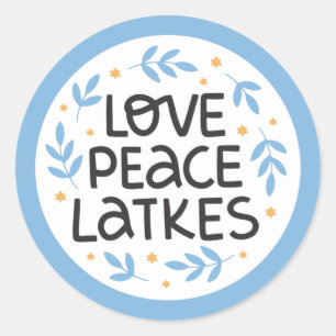 Autocollant Hanukkah Paix et Latkes