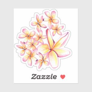 Autocollant hawaïen Aloha Plumeria