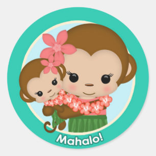 Autocollant hawaïen Mahalo de baby shower de sing