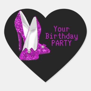 Autocollant Heart Chaussures à talons hauts rose v