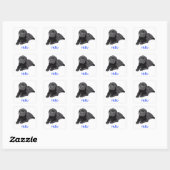 Autocollant Hello pour marionnette Black Labrador  (Feuille)