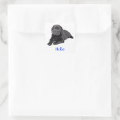 Autocollant Hello pour marionnette Black Labrador  (Sac)