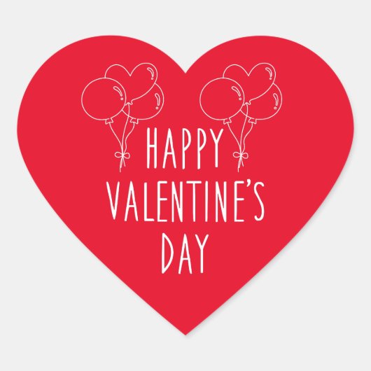 Autocollant Heureuse Sainte-Valentin Red Heart (Devant)