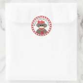 autocollant Heureuse Sainte-Valentin sock singe (Sac)