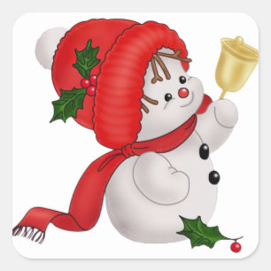Autocollant heureux de bonhomme de neige