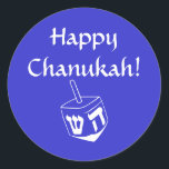Autocollant heureux de Chanukah<br><div class="desc">Autocollant/étiquette heureux de Chanukah</div>