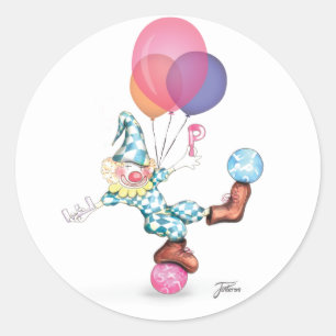 Autocollant heureux de clown