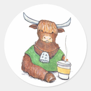 Autocollant Highland Cow FAFO
