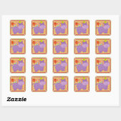 Autocollant Hippo Anniversaire (Feuille)