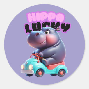Autocollant Hippo Lucky
