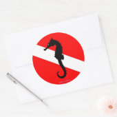 autocollant - hippocampe drapeau de plongée (Enveloppe)