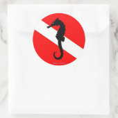 autocollant - hippocampe drapeau de plongée (Sac)