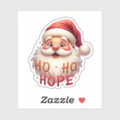 Autocollant « Ho Ho Hope » avec un joli Père Noël (Feuille)