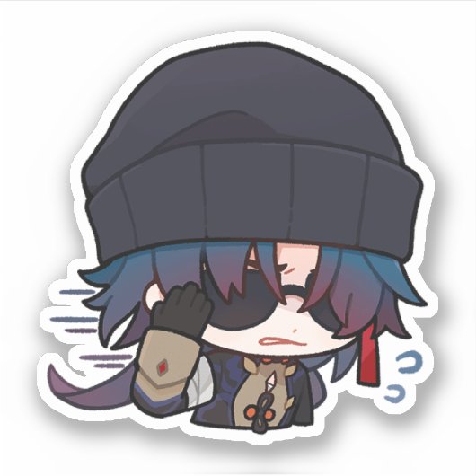 Autocollant Honkai Star Rail Chibi Blade Incognito (Devant)
