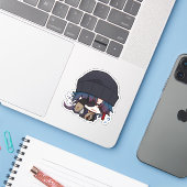 Autocollant Honkai Star Rail Chibi Blade Incognito (Ordinateur portable avec iPhone)