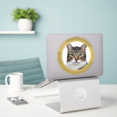 Autocollant hublot pour chat de péniche sur canal  (Ordinateur portable sur le bureau)
