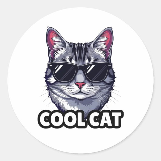Autocollant humoristique Cool Cat (Devant)