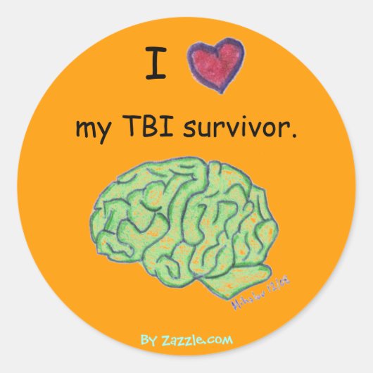 autocollant "I [heart] my TBI survivant" (Devant)