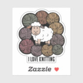 autocollant "I love tricot" (Feuille)