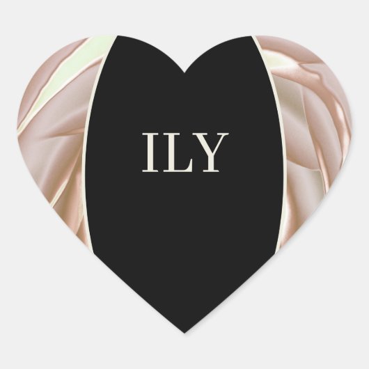 Autocollant ILY crème et noir (Devant)