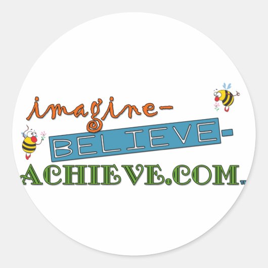 autocollant imagine-believe-achieve.com (Devant)