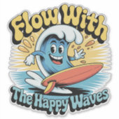 Autocollant Imperméable Flow With The Happy Waves (Devant)