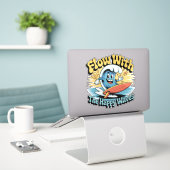 Autocollant Imperméable Flow With The Happy Waves (Ordinateur portable sur le bureau)