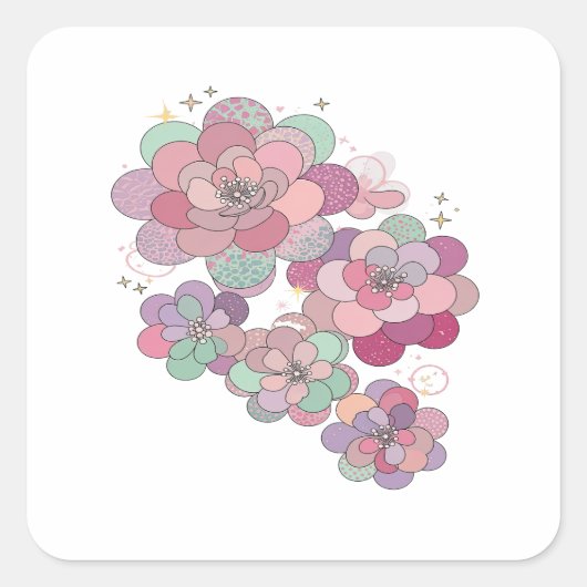 Autocollant Impression FLORAL FANTASY Gris Vibrant (Devant)