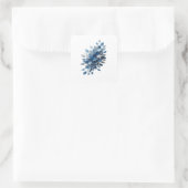 Autocollant Impression Gras Argent FEUILLES BLEUES (Sac)