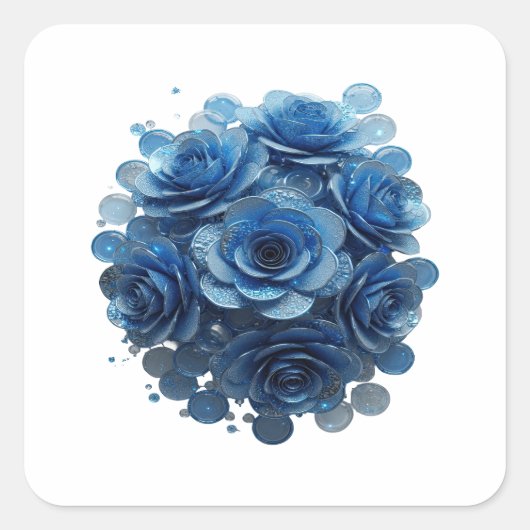 Autocollant Impression ROSES BLEUES Bleu vif (Devant)