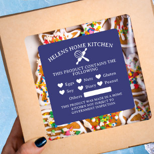 Autocollant Indigo Food Allergy Alert Bakery