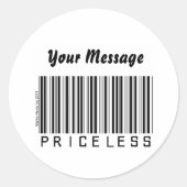 Autocollant "inestimable" de code barres (Devant)